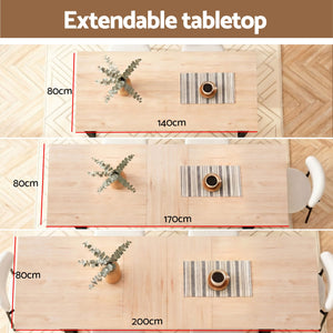 Extendable Dining Table Set | 200cm Table & 4 Sherpa Chairs | White