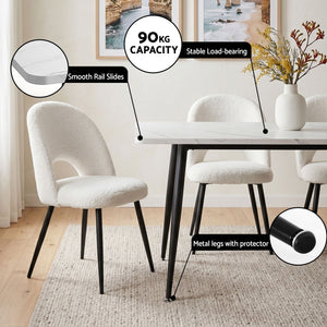 Artiss Dining Table and Chairs Set 5pcs Kitchen Furniture Marble White