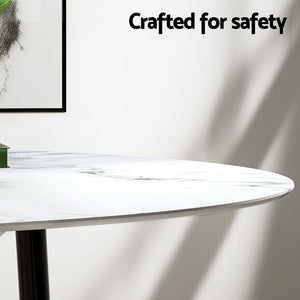 Dining Set | 1 Table & 4 Chairs | Marble Black Finish