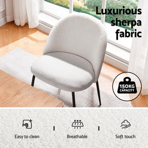 Dining Set | 1 Table & 4 Chairs | Marble White Finish