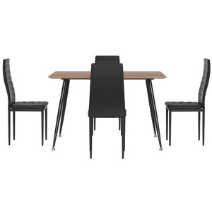 Dining Table & 4 Chairs Set | Rectangle | Metal | Modern Dining