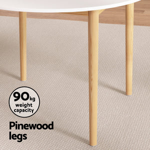 Dining Set | 1 Table & 4 Chairs | White Wood Finish