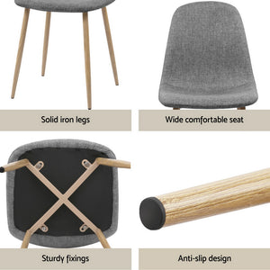 Dining Set | 1 Table & 4 Chairs | White & Grey Finish