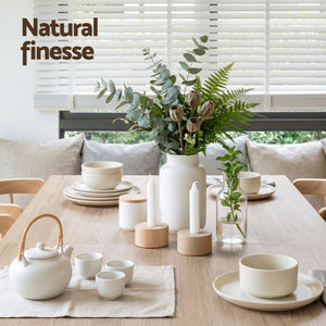 Dining Table Set | 120cm Wooden Table & 2 Upholstered Chairs | Oak