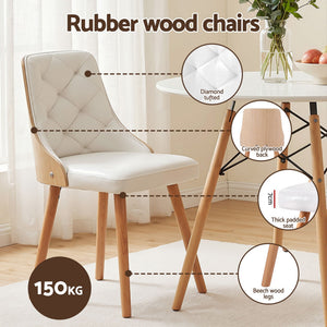 Round Dining Set | 3 Piece | 90cm Table & 2 Chairs | White