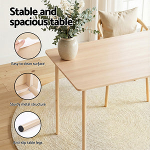 Small Dining Table Set 5pc | Natural Beige Finish
