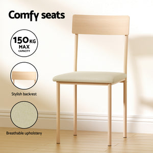 Small Dining Table Set 5pc | Natural Beige Finish