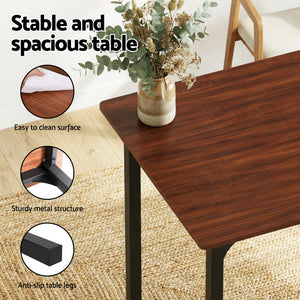 Dining Set 4pc | Table + Storage Bench | Walnut Finish