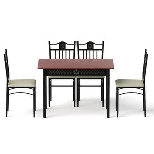 Compact Dining Set 5pc | Upholstered Chairs | Kitchen Furniture