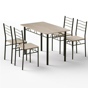 Compact Kitchen Dining Set 5pc | Modern Oak Finish