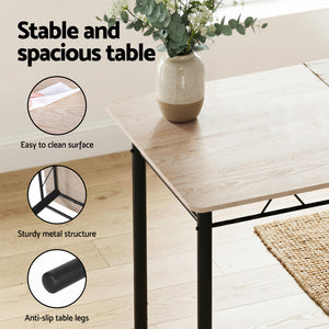 Compact Kitchen Dining Set 5pc | Modern Oak Finish