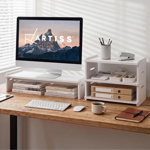 Monitor Stand & Desk Organiser | 2-In-1 Modular Desktop Riser