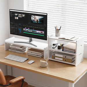 Monitor Stand & Desk Organiser | 2-In-1 Modular Desktop Riser