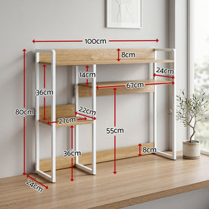 Desk Organiser | 2-Tier Desktop Shelf | 24cm Depth