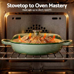 Enamelled Cast Iron Dutch Oven | 3.3L | Lid Included | Sourdough Baking Pot