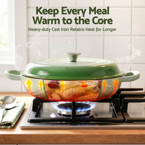 Enamelled Cast Iron Dutch Oven | 3.3L | Lid Included | Sourdough Baking Pot