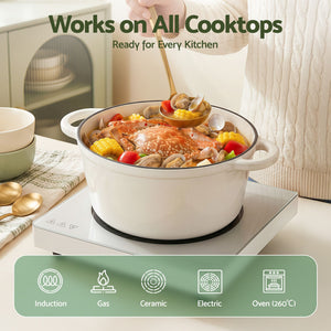 Enamelled Cast Iron Dutch Oven | 3.8L | Lid Included | Sourdough Baking Pot
