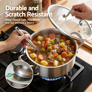 Stainless Steel Dutch Oven | 4.5L | 24cm Cooking Pot with Lid
