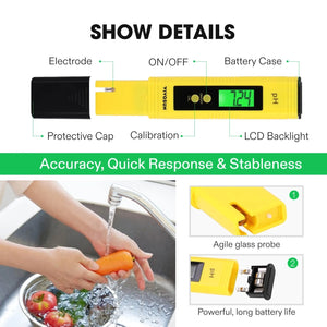 Digital pH, TDS, EC & Soil Moisture Meter Combo | 3-in-1 Water Quality & Plant Tester Kit | For Hydroponics, Soil, Garden, Pool & Home Use