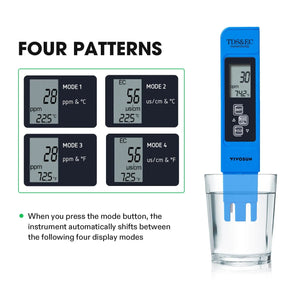 Digital pH, TDS, EC & Soil Moisture Meter Combo | 3-in-1 Water Quality & Plant Tester Kit | For Hydroponics, Soil, Garden, Pool & Home Use