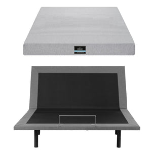 Artiss Queen Bed Frame and Giselle Bedding Queen Memory Foam Mattress Set, Electric Bed Base with Zero Gravity & 7 Zone Cooling Comfort for Back Pain Relief, Black & Grey, 15cm Thickness