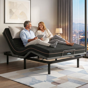 Double Adjustable Bed & Mattress Set | Head & Foot Incline | 18cm Mattress