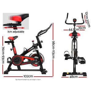 Everfit Spin Bike | Exercise Bike | Flywheel Cycling | Home Gym | Fitness | 120kg