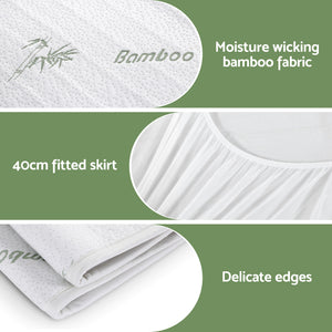 Giselle Electric Blanket Bamboo Fabric King Single Fitted Heated Pad Underlay Washable Winter