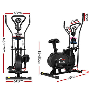 Everfit Exercise Bike | 6 in 1 Elliptical Cross Trainer | Home Gym | Indoor Cardio