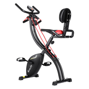 Everfit Folding Exercise Bike | Magnetic X-Bike | Indoor Cycling | Resistance Rope
