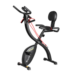 Everfit Folding Exercise Bike | Magnetic X-Bike | Indoor Cycling | Resistance Rope