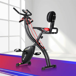 Everfit Folding Exercise Bike | Magnetic X-Bike | Indoor Cycling | Resistance Rope