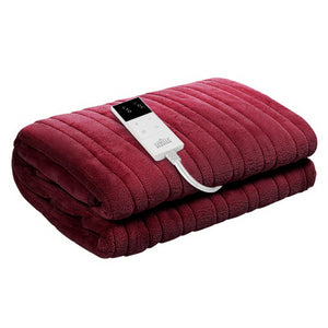 Electric Throw Rug | Heated Blanket | Fleece | Red