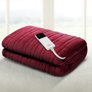 Electric Throw Rug | Heated Blanket | Fleece | Red