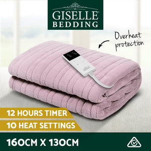Electric Throw Rug | Heated Blanket | Fleece | Pink