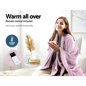 Electric Throw Rug | Heated Blanket | Fleece | Pink