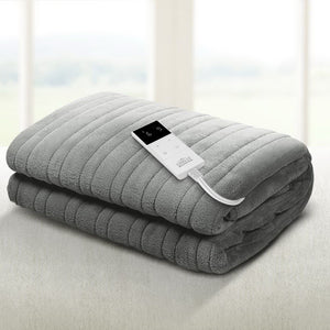 Bedding | Heated Electric Throw Rug | Fleece | Snuggle Blanket | Washable | Silver