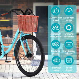 Everfit Electric Bike | 26" | City Bicycle | eBike | Commuter | Battery | BL