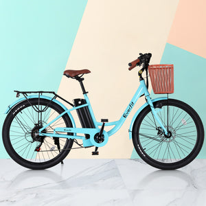 Everfit Electric Bike | 26" | City Bicycle | eBike | Commuter | Battery | BL