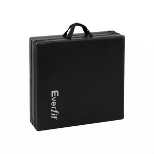 Gymnastics Mat | Folding 3-Fold Exercise Floor Mat | Black