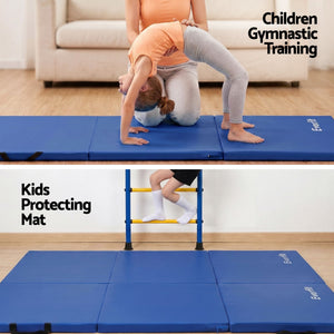 Gymnastics Mat | 180 x 60cm Folding Exercise Floor Mat | Blue