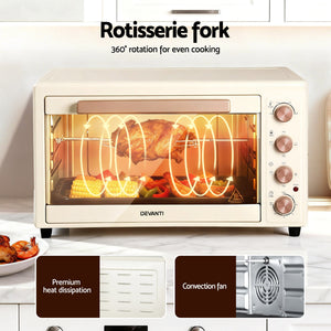 60L Convection Oven | 2000W Electric | Cream