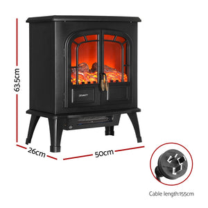 Devanti Electric Fireplace Fire Heaters | 2000W