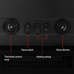 Devanti Electric Fireplace Fire Heaters | 2000W