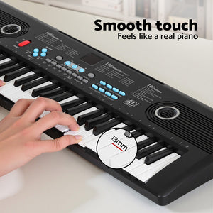 Alpha 61-Key Digital Piano | Electric Keyboard for Kids | Black Music Gift