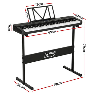 Alpha Electronic Piano Keyboard | 61 Keys | Digital Electric | with Stand | Touch Sensitive