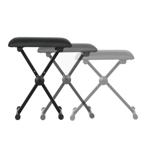 Alpha | Piano Stool | Adjustable Height | Keyboard Seat | Portable Bench Chair | Black