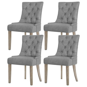 Artiss Dining Chairs | Set of 4 | Linen | French Provincial | Grey