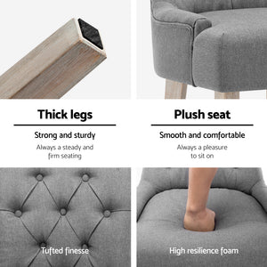 Artiss Dining Chairs | Set of 4 | Linen | French Provincial | Grey