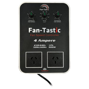 FAN-TASTIC 4A Hybrid Fan Controller | Silent Digital Temp Control + Fan Speed | Night Humidity Mode | Grow Room Climate Control
